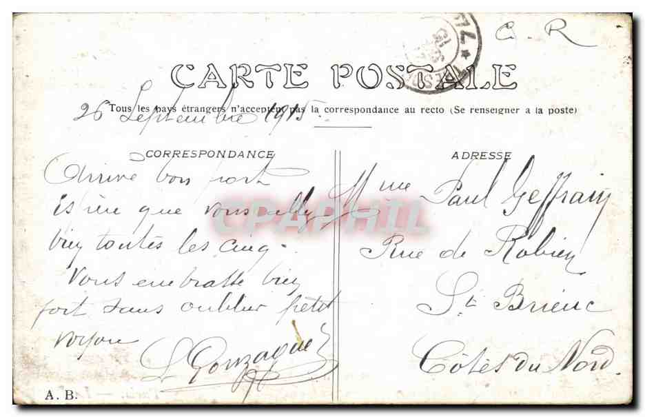 Paris CPA La Bourse — Rückseite