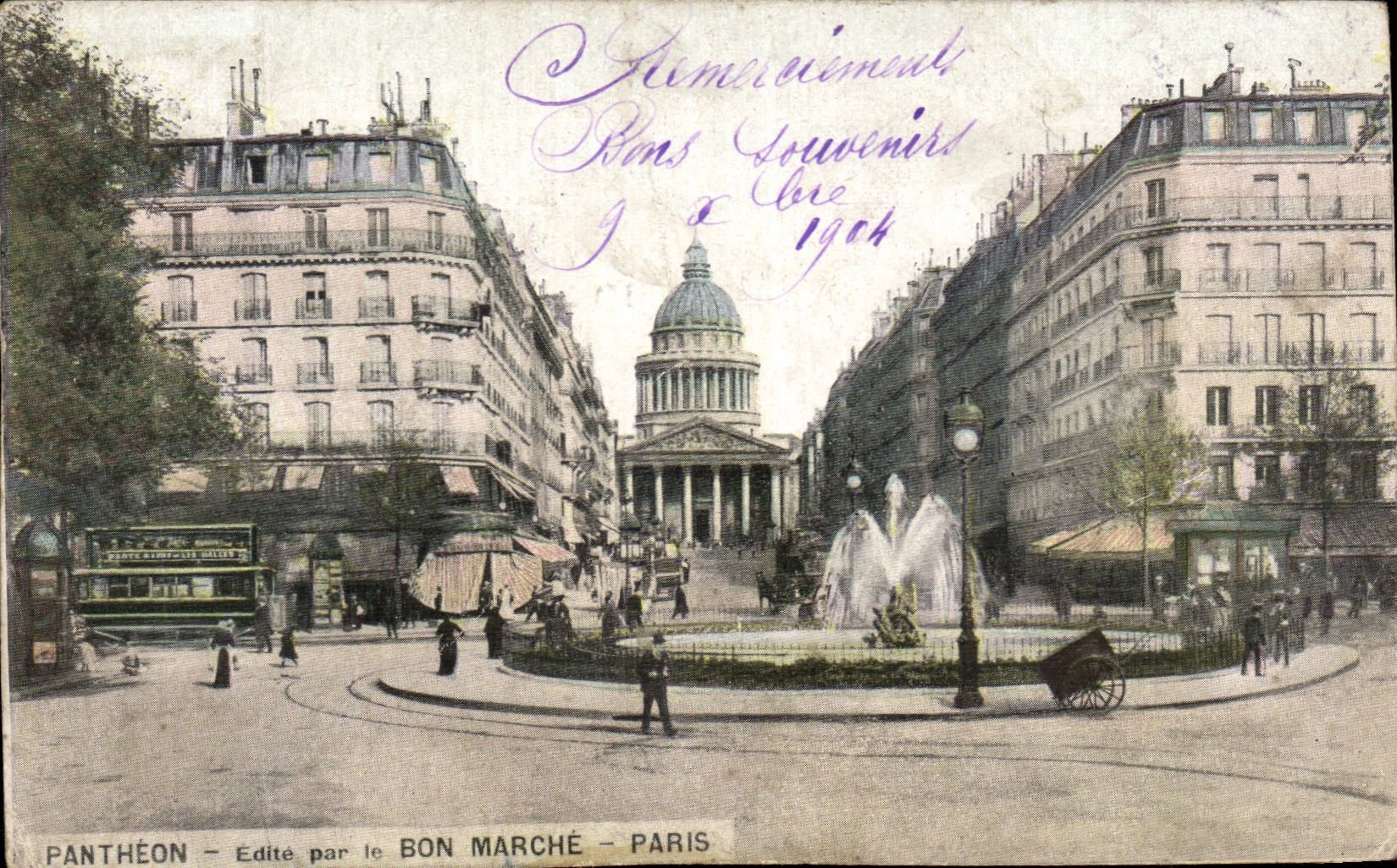 Paris CPA Rue Soufflot et pantheon