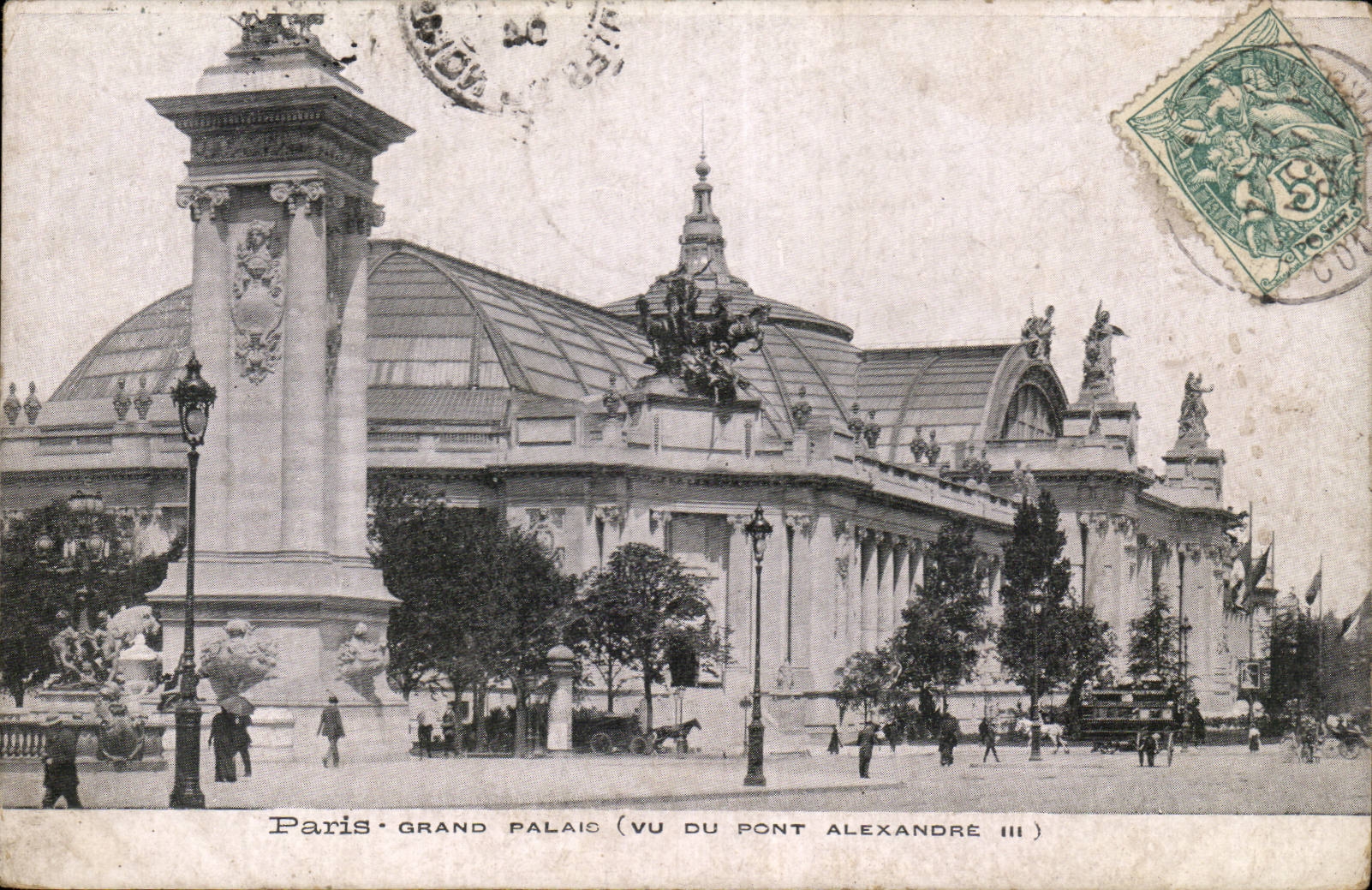 Paris CPA Grand palais (vu du pont Alexandre III)
