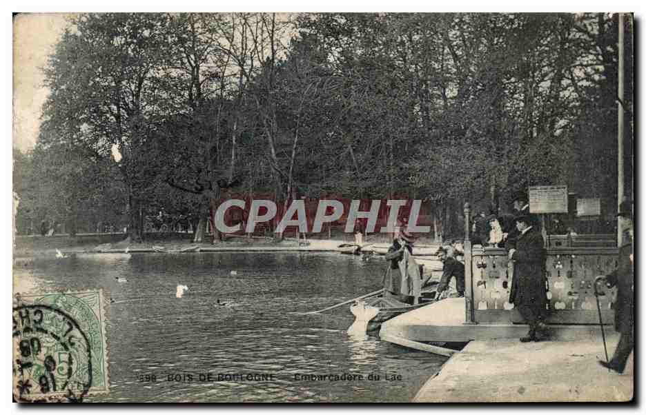 Paris CPA Bois de Boulogne Embarcadere du lac