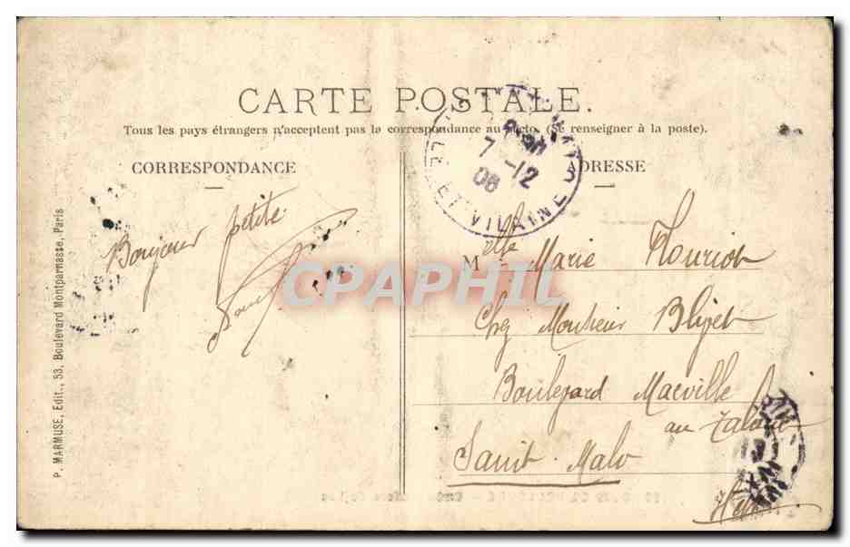 Paris CPA Bois de Boulogne Embarcadere du lac — Rückseite