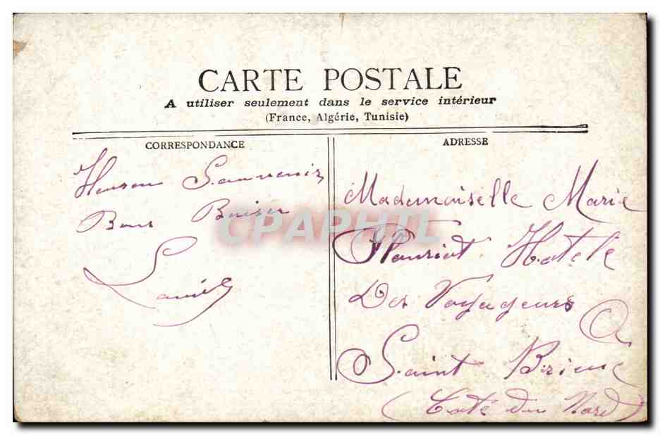 Paris CPA Boulevard et Porte St martin — Verso