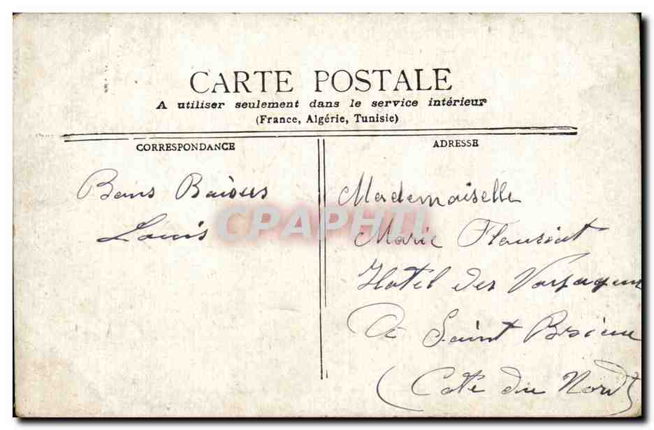 Paris CPA La Madeleine et Rue Royale — Verso