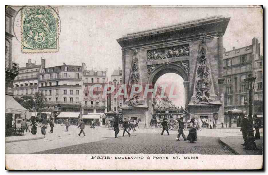 Paris CPA Boulevard et porte St Denis
