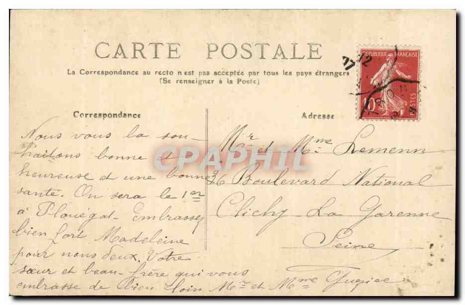 Retrato de mujer — Feliz Año — K. S. Aubenas, París, serie 732 — Reverso