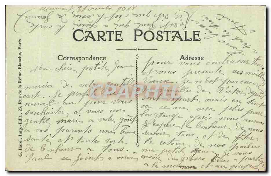 CPA Fantaisie Je meurs ou je m'attache (lierre) — Verso