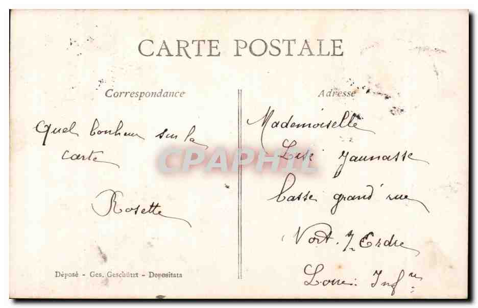 CPA Fantaisie Femme Couple — Verso