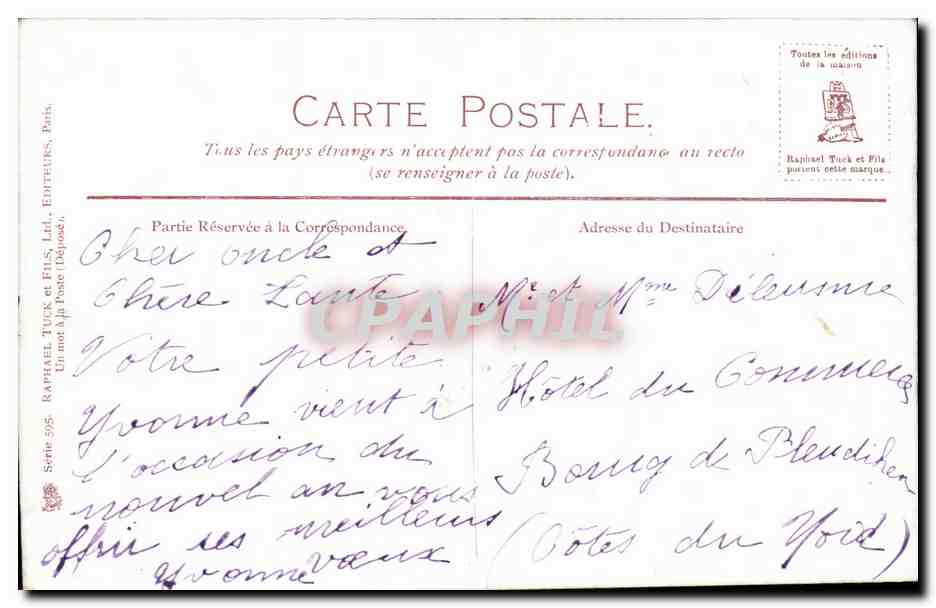CPA Fantaisie Paysage Entree de village — Rückseite