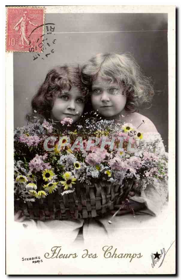 CPA Fantaisie Enfants Fleurs des champs