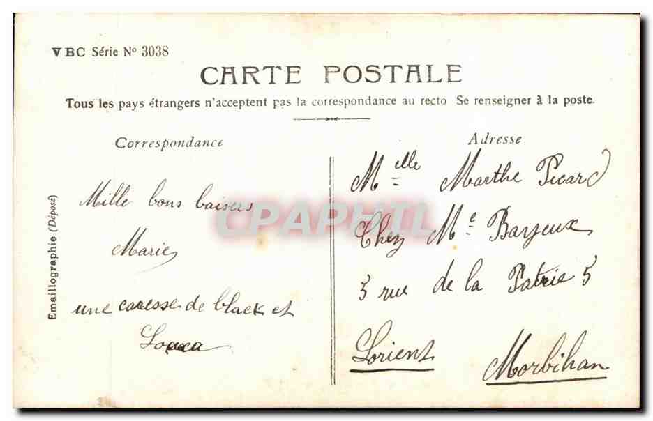 CPA Fantaisie Enfants Fleurs des champs — Verso