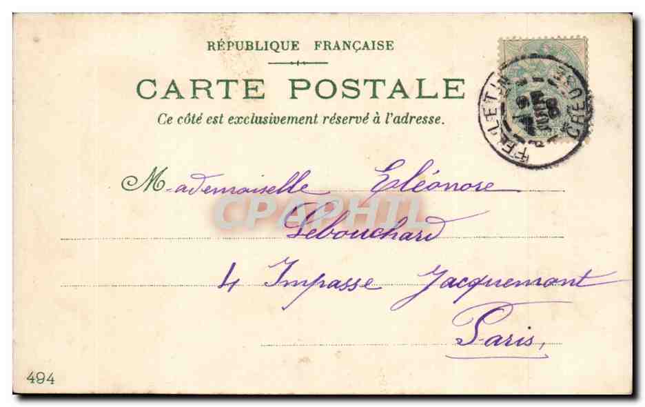 CPA Fantaisie Fleurs Petunia Legerete — Rückseite