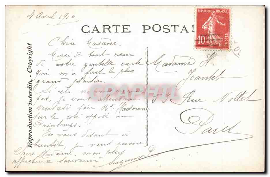 CPA Fantaisie Chantecler Acte I Chantecler et ses poules (coq) — Rückseite