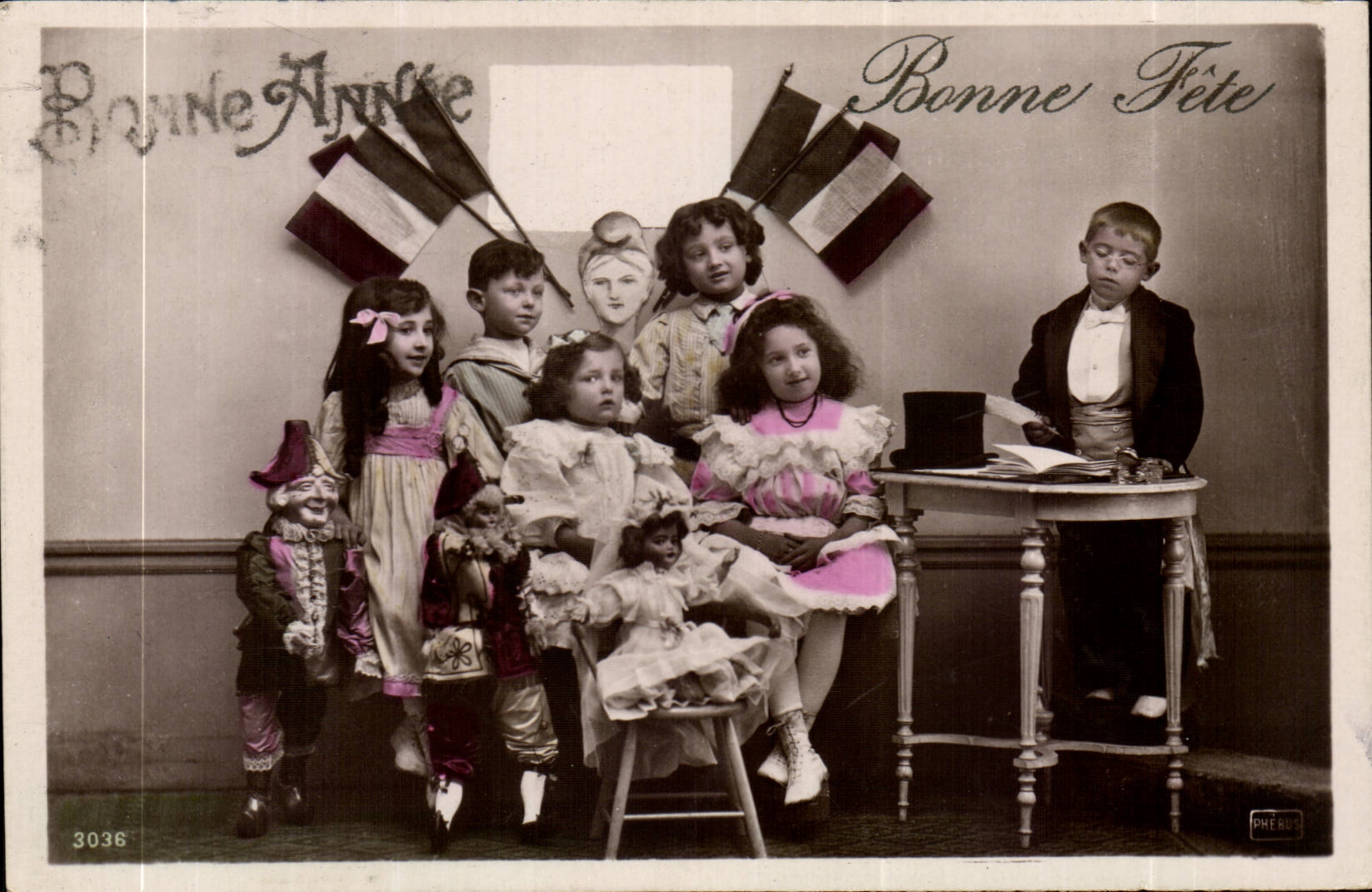 CPA Fantaisie Enfants Bonne annee Bonne fete Marionnettes Guignol