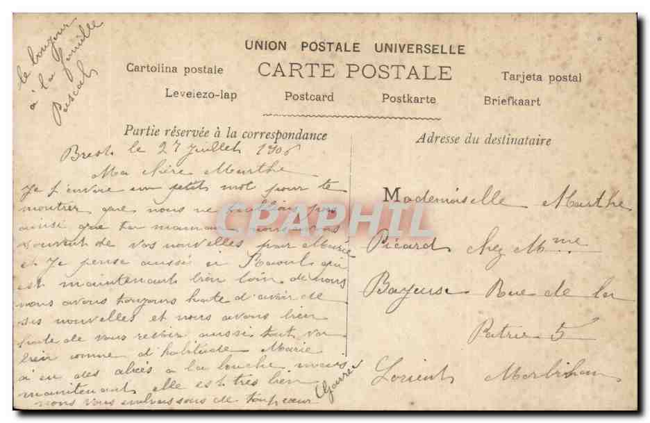 CPA Fantaisie Enfant — Rückseite