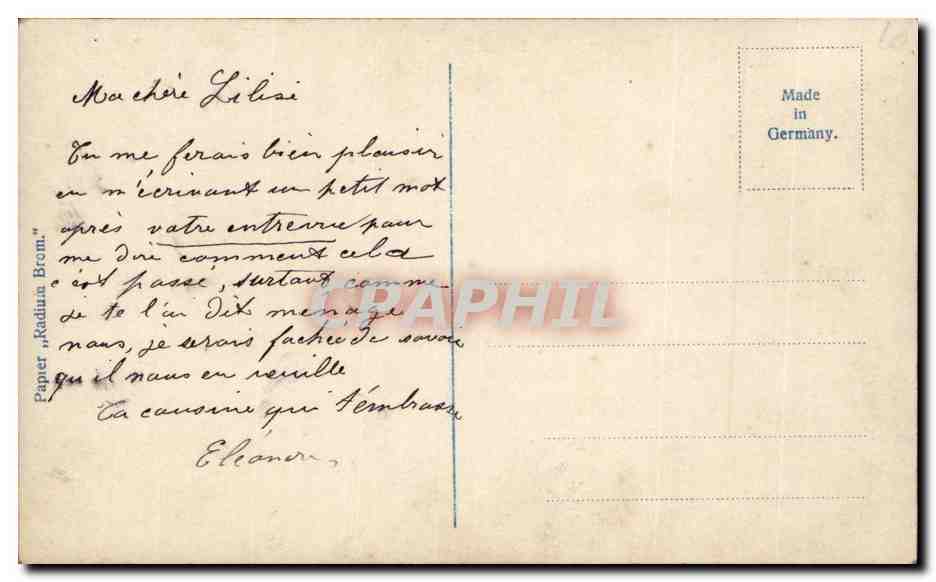 Jeune femme écrivant à une table — avec timbre 10c rouge — éditeur R 4371-1 — Reverso