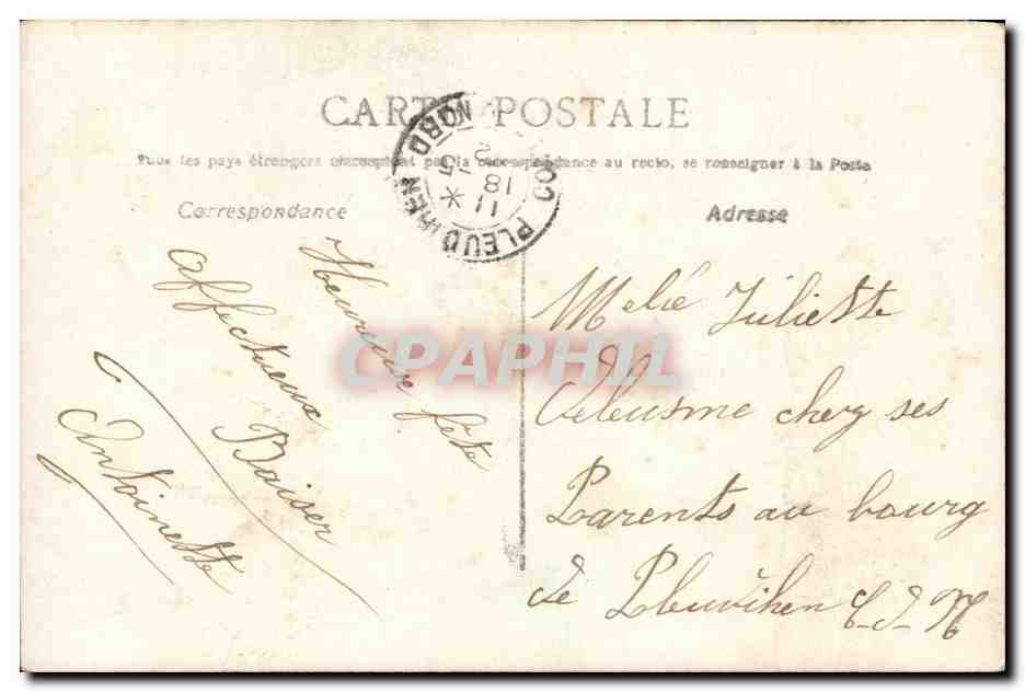 CPA Fantaisie Enfant Bonne fete — Verso