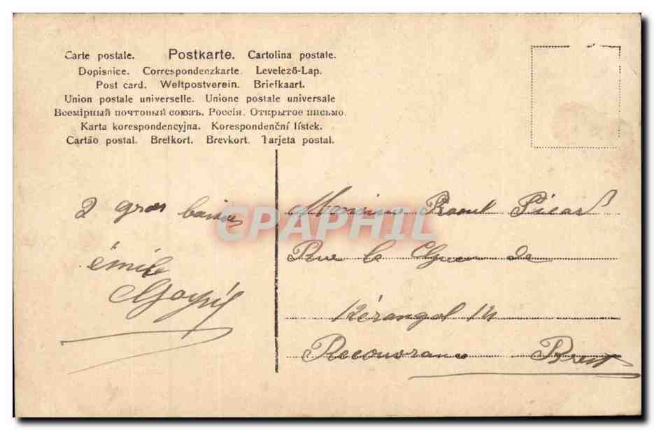 CPA Fantaisie Enfant et fleurs — Rückseite
