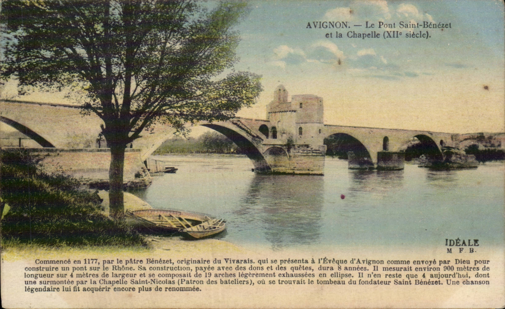 Avignon CPA Le pont Saint Benezet et la chapelle