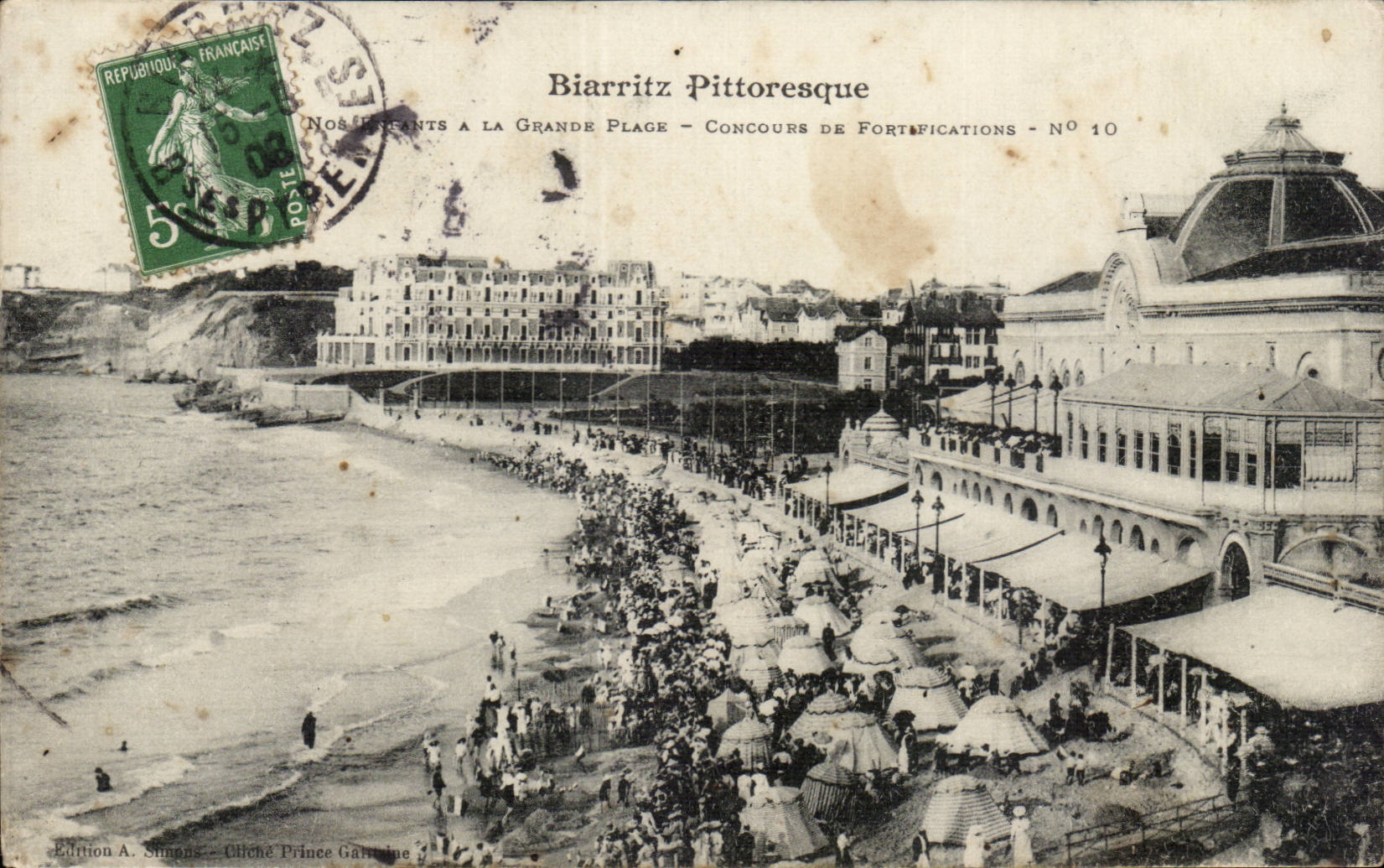 Biarritz CPA Nos enfants a la grande plage Concours de fortifications