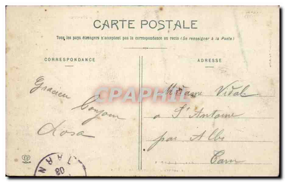 Lourdes CPA Diorama Mort de Bernadette au couvent de Nevers — Verso