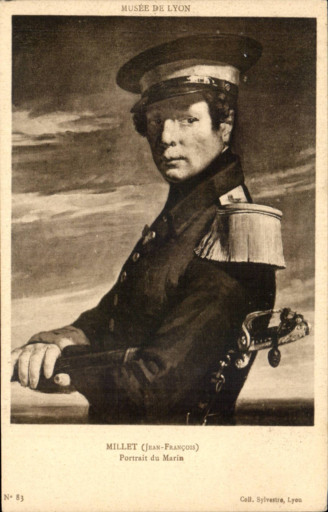 Musee de Lyon CPA Jean-Francois Millet Portrait du marin (militaria)