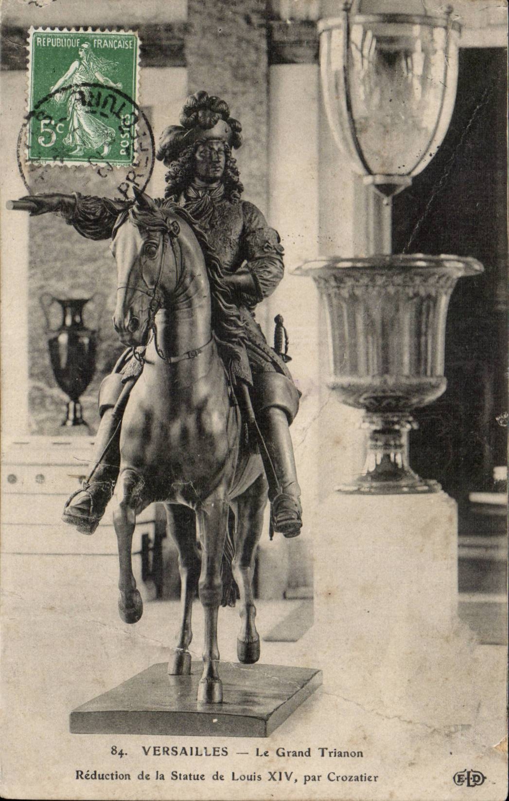 Versailles CPA Reduction de la statue de Louis XIV par Crozatier