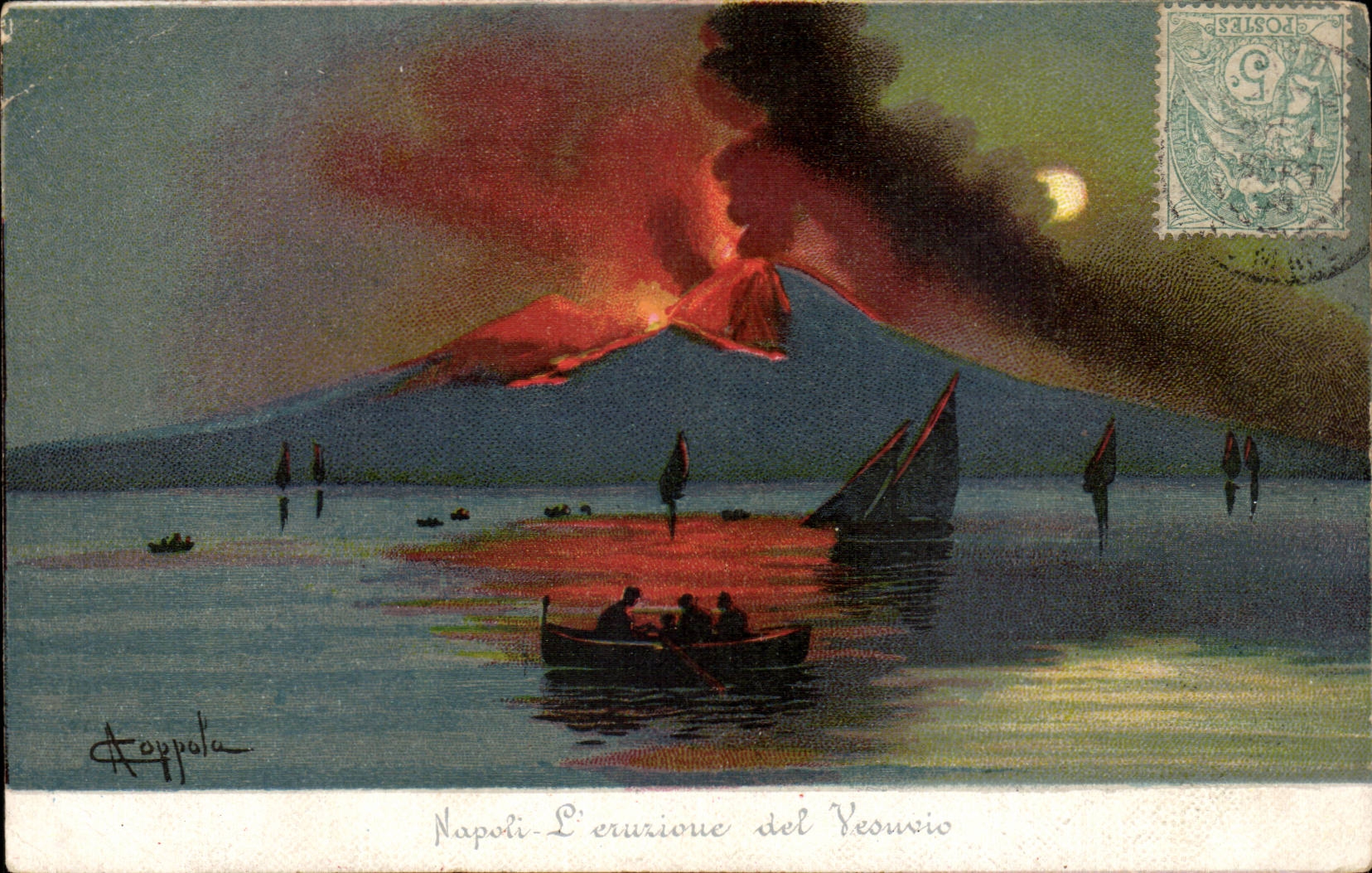 Italie Italia Napoli CPA L'eruzione del Vesuvio