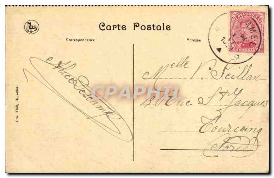 Ruines d'Ypres — Le Belfroy — éditeur NELS, n° de série non visible — Verso