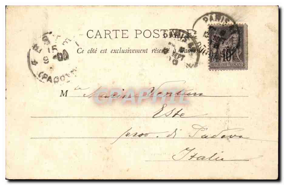 Paris CPA La Madeleine — Verso