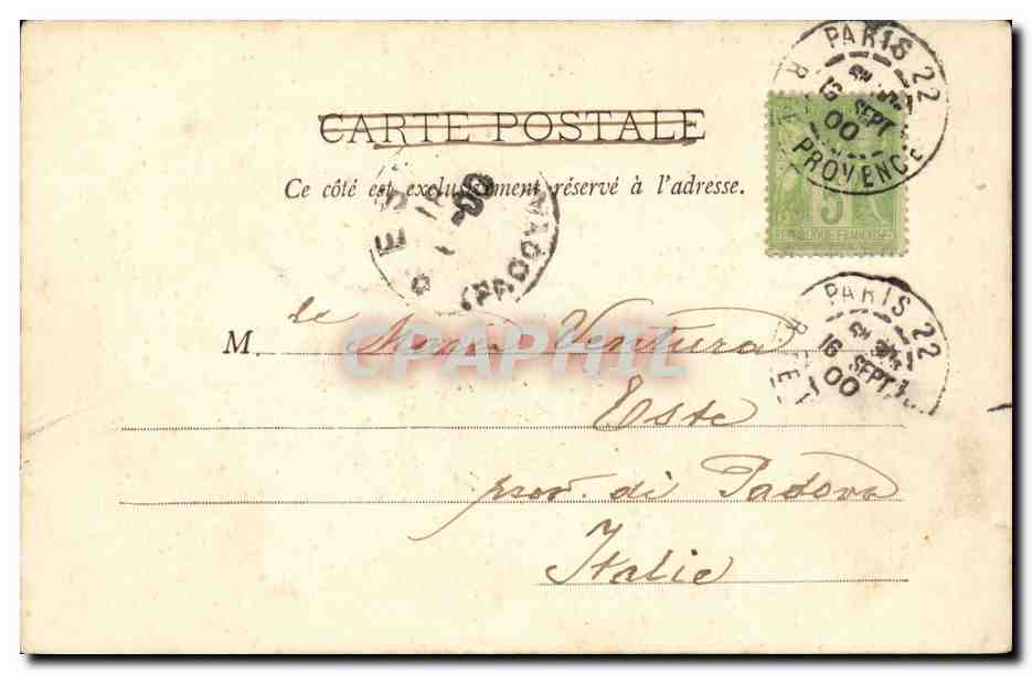 Paris CPA La porte St Martin — Verso