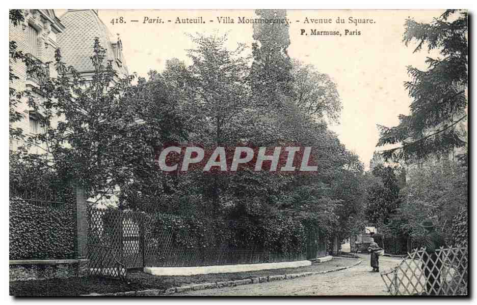 Paris CPA Auteuil Villa Montmorency Avenue du square