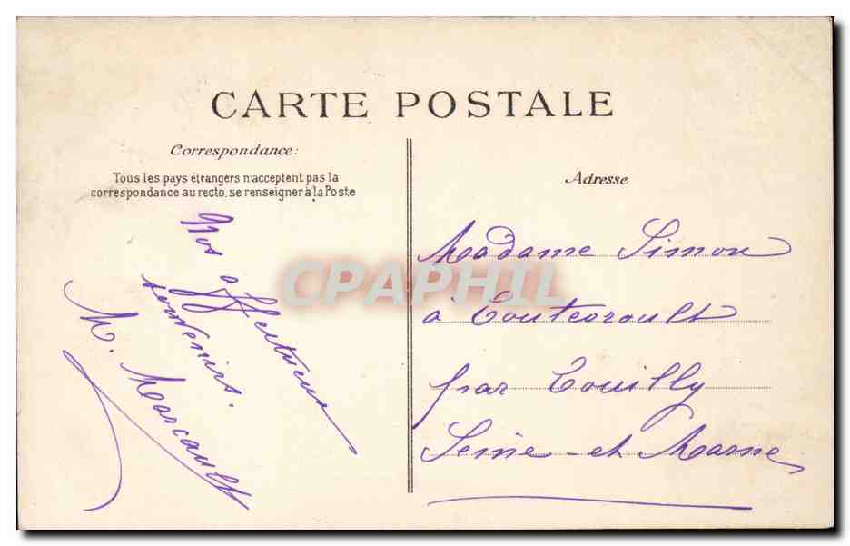 Paris CPA Le Pantheon — Rückseite