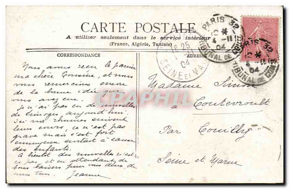 Paris CPA Theatre du Vaudeville et Bd des Italiens — Rückseite