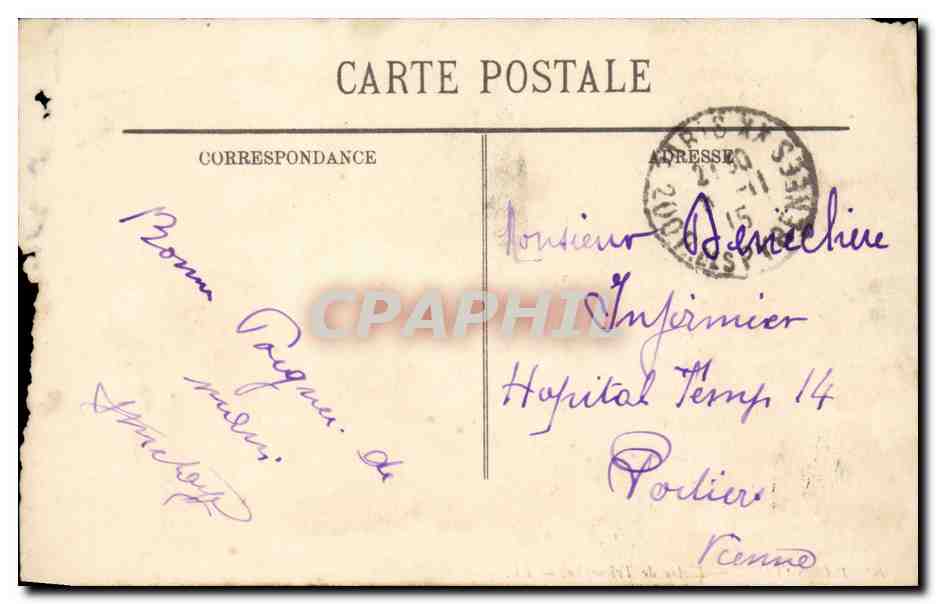 Paris CPA Arc de Triomphe — Rückseite