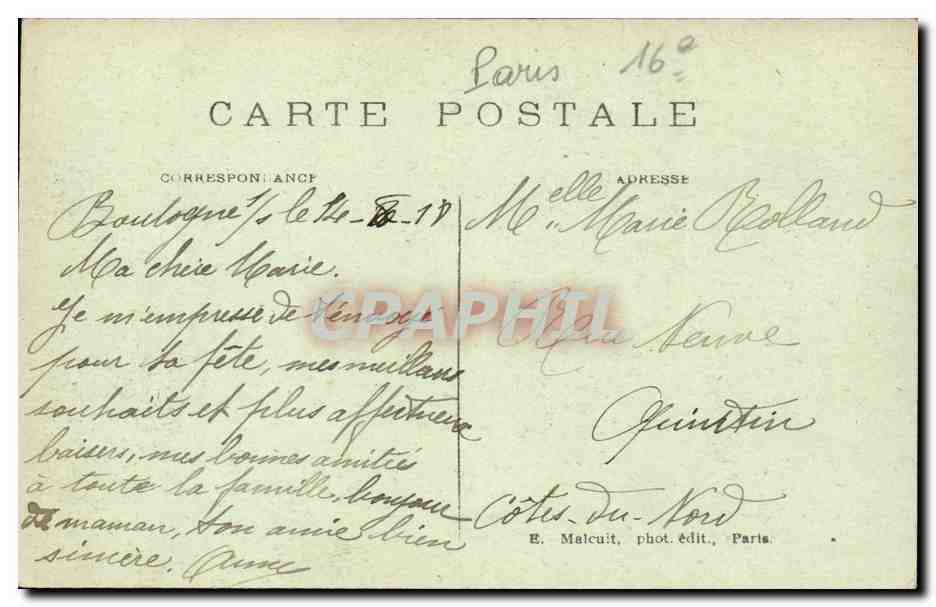 Paris CPA Bois de Boulogne La grotte et les cygnes — Rückseite