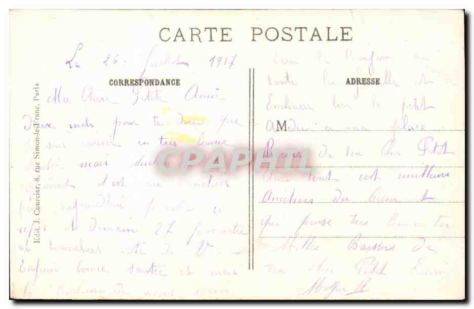 Paris CPA Eglise Notre Dame — Verso