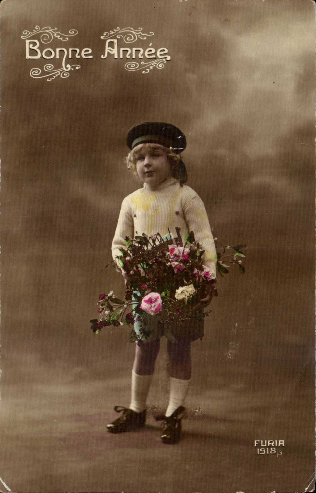 CPA Fantaisie Enfant Bonne annee