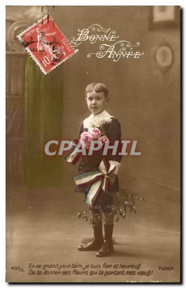CPA Fantaisie Enfant Garcon Bonne annee