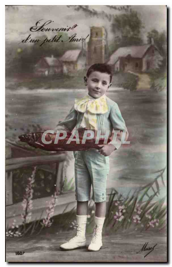 CPA Fantaisie Enfant Garcon Child Poisson
