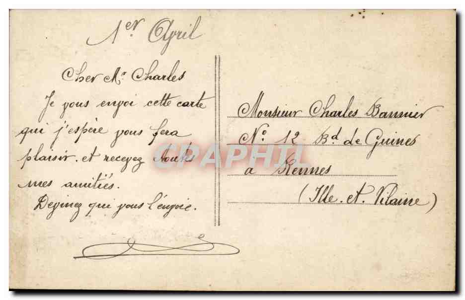 CPA Fantaisie Enfant Garcon Child Poisson — Rückseite
