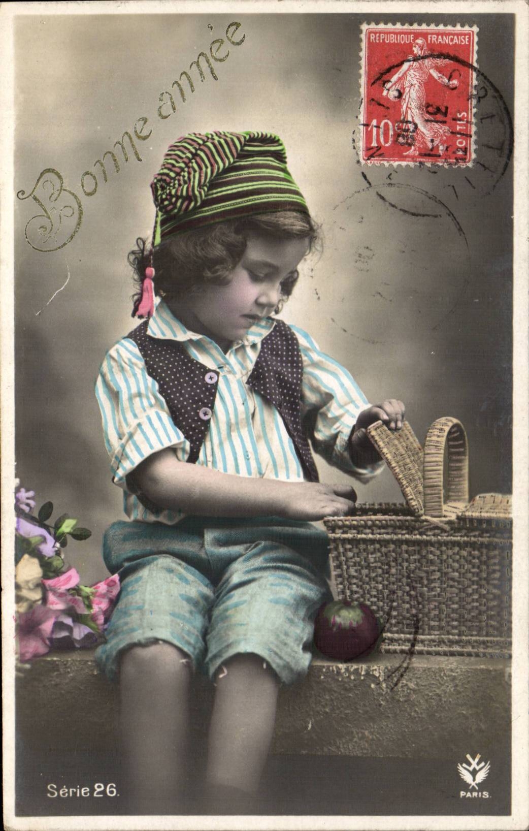 CPA Fantaisie Enfant Garcon Child Bonne annee