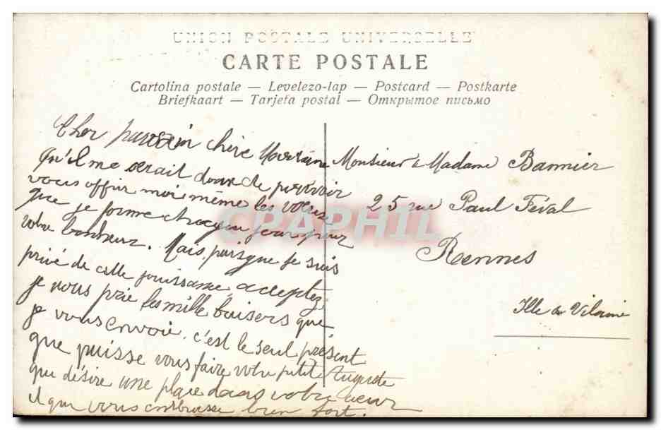CPA Fantaisie Enfant Garcon Child Bonne annee — Verso