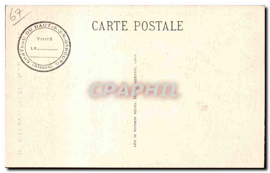 Haut-Kœnigsbourg — Salle des Fées — LL. n°18 — Verso