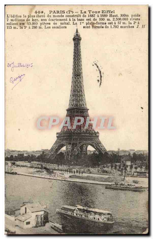Paris CPA La Tour Eiffel