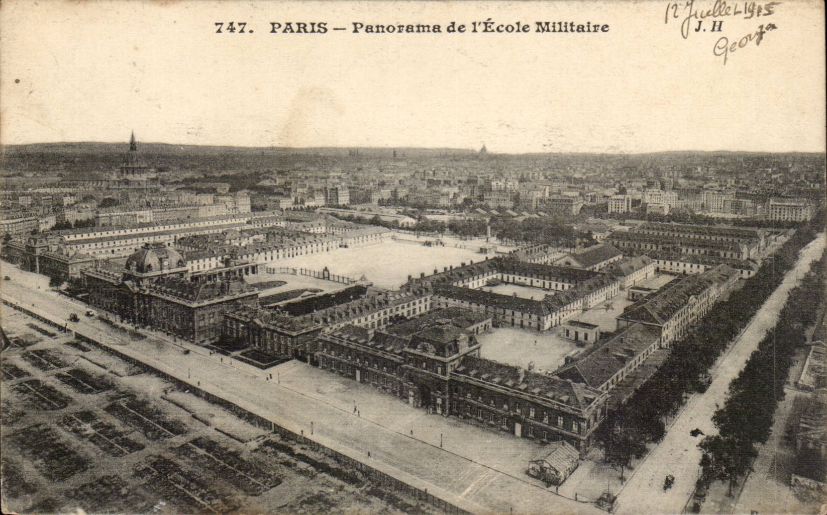 Paris CPA Panorama de l'Ecole militaire