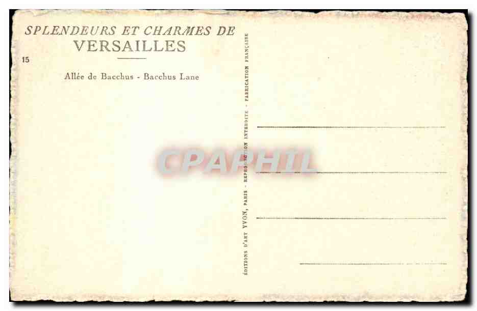 CPA Splendeurs et charmes de Versailles Allee de Bacchus  — Verso