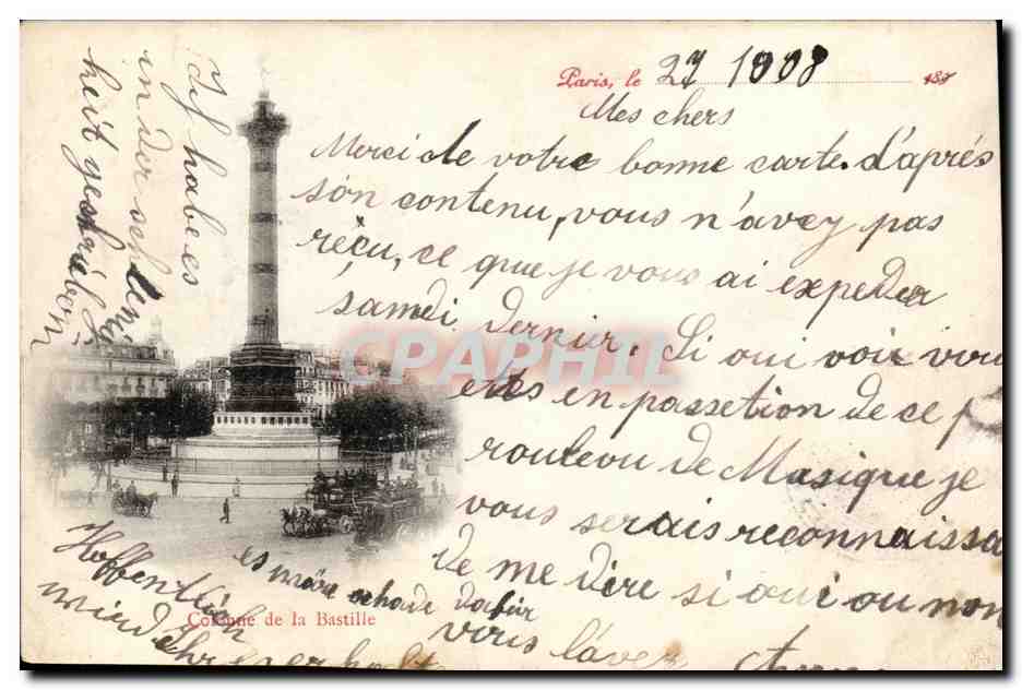 Paris CPA Colonne de la Bastille