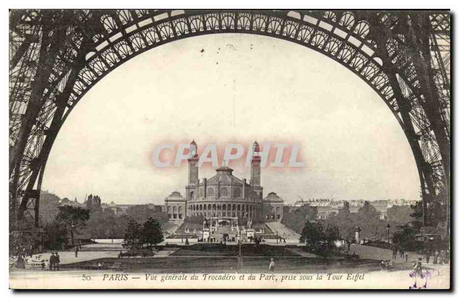Paris CPA Vue generale du Trocadero et du parc prise sous la Tour Eiffel