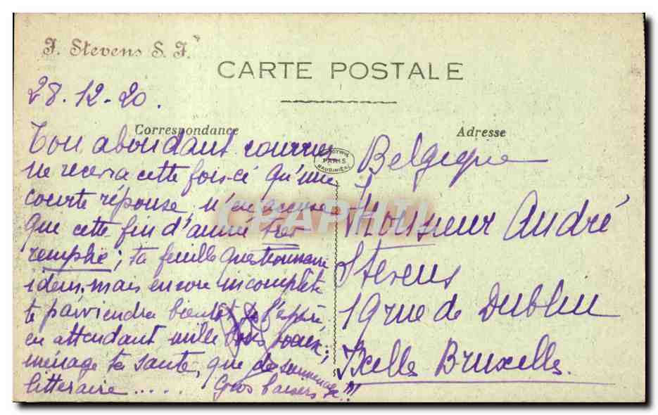 Paris CPA L'hotel de ville — Rückseite