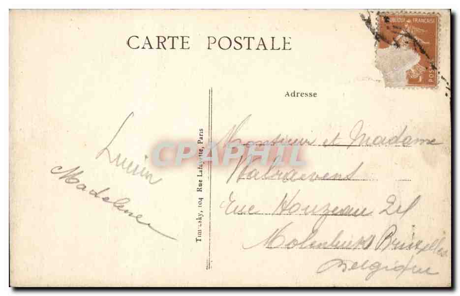 Paris CPA Le palais de Justice  — Verso